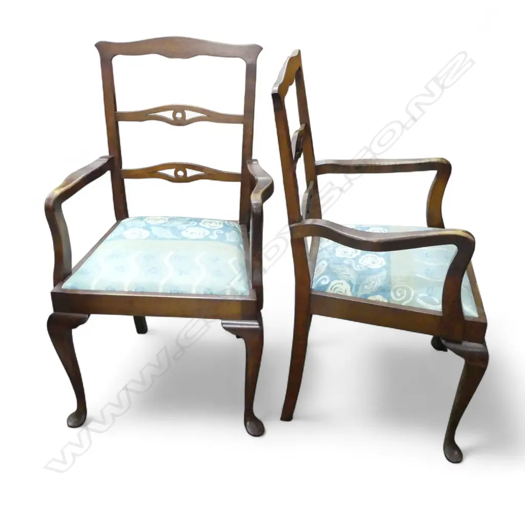 SET OF 6 REPRODUCTION CHIPPENDALE SOUTHLAND BEECH DINING CHAIRS; 2 ARE CARVERS Image 1++