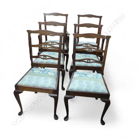 SET OF 6 REPRODUCTION CHIPPENDALE SOUTHLAND BEECH DINING CHAIRS; 2 ARE CARVERS