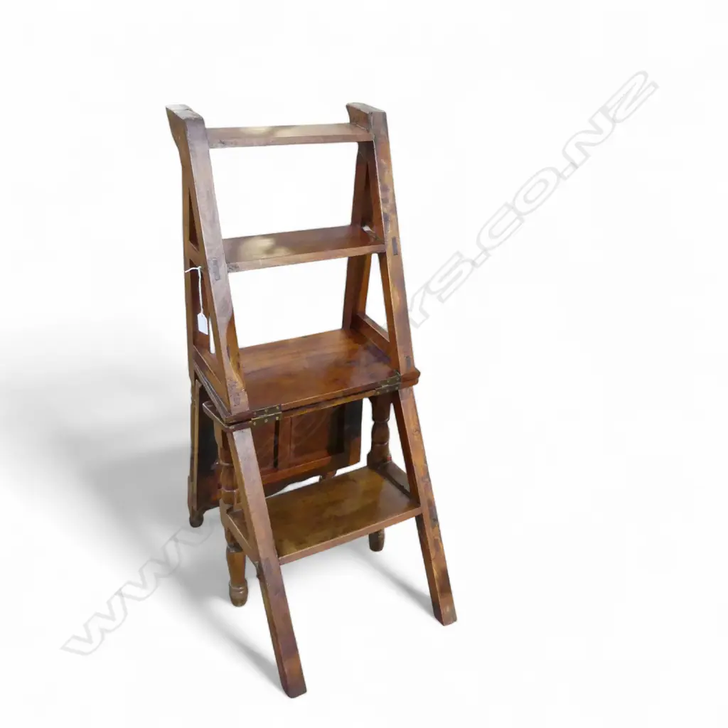 INLAID METAMORPHIC CHAIR H.920mm  folds out to a stepladder Image 1++