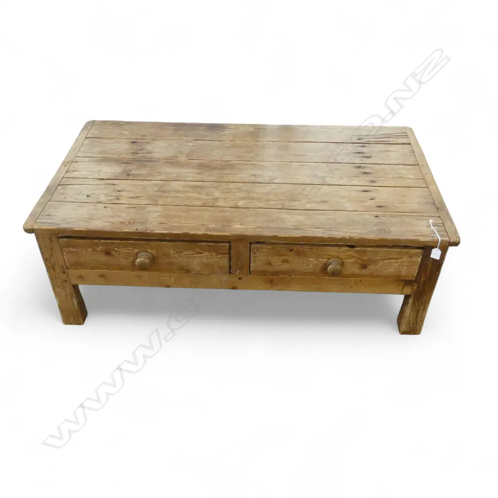 RUSTIC COFFEE TABLE w. 2 DRAWERS 1240x680x450mm Image 1++