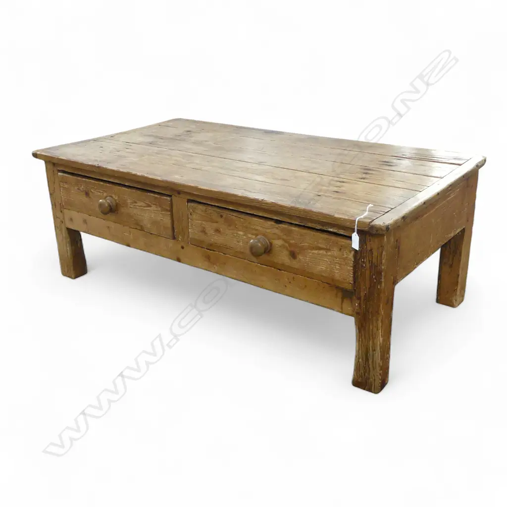 RUSTIC COFFEE TABLE w. 2 DRAWERS 1240x680x450mm Image 1++