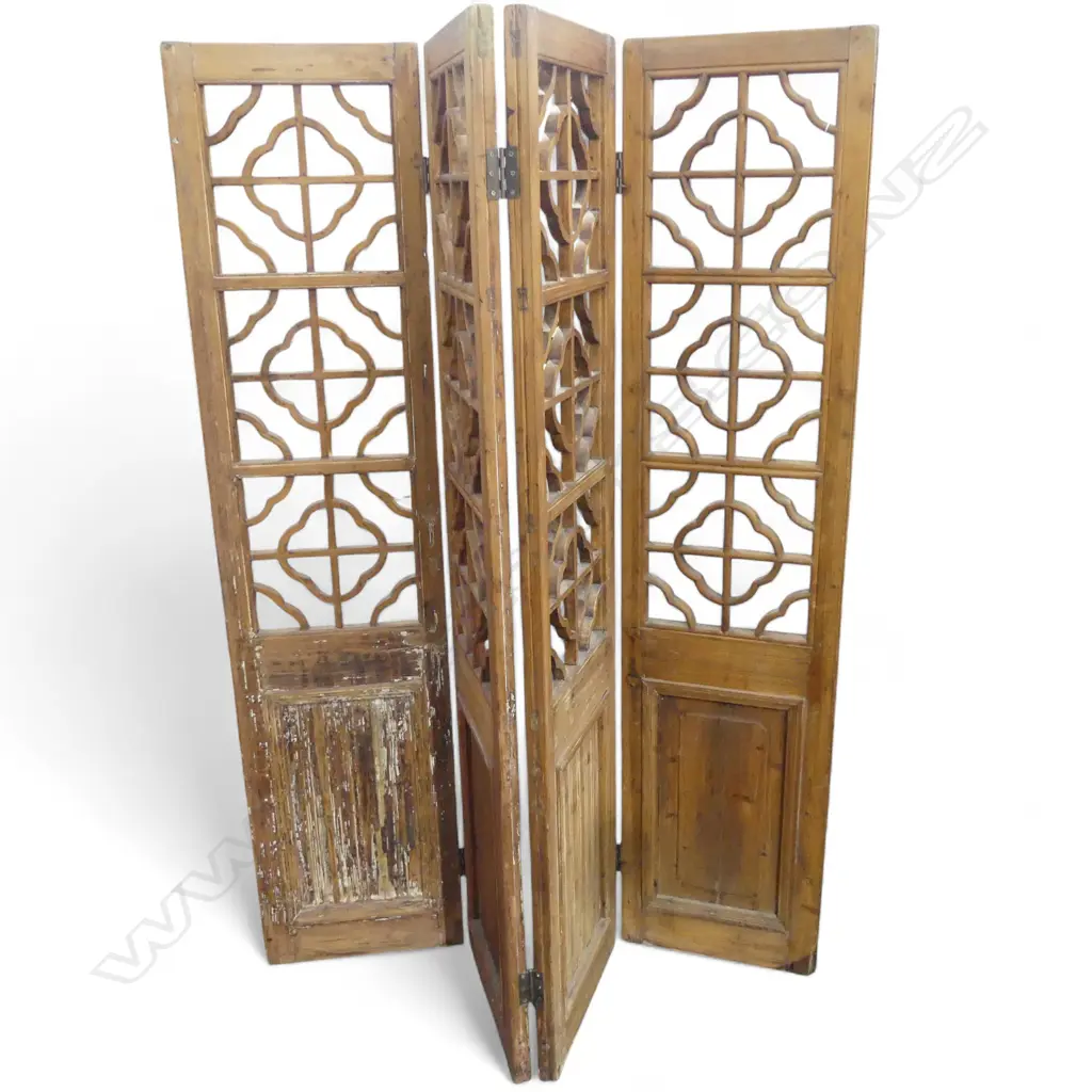 ORIENTAL ELM 4 PANEL SCREEN 1985x460mm Image 1++