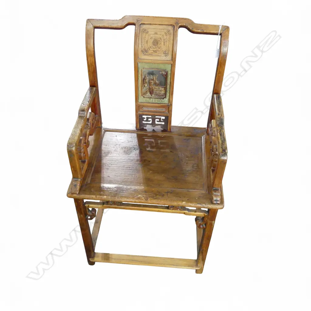 CHINESE CARVED ARMCHAIR H. Image 1++