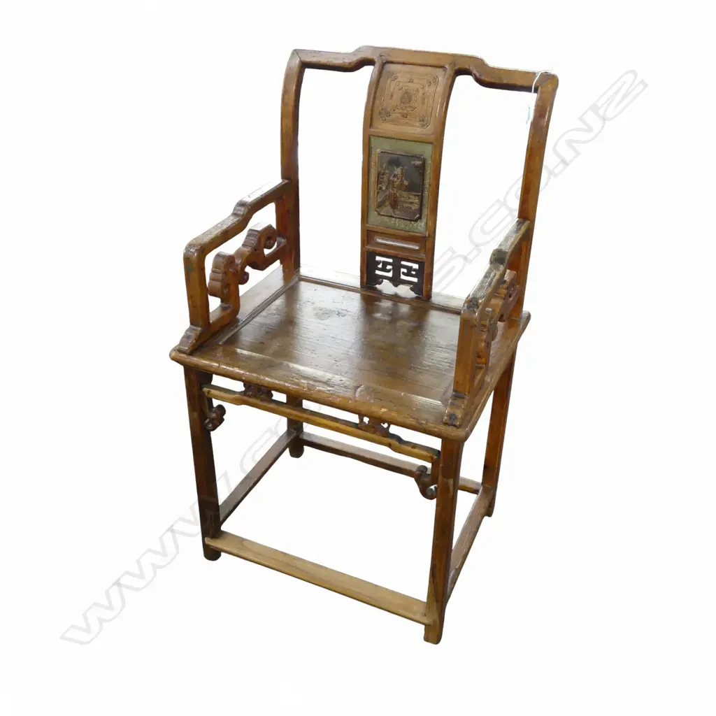 CHINESE CARVED ARMCHAIR H. Image 1++