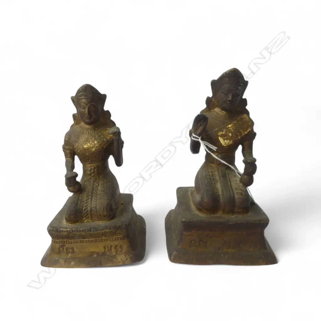 2 THAI NANG KWAK GILT METAL STATUES H.200mm Image 1++
