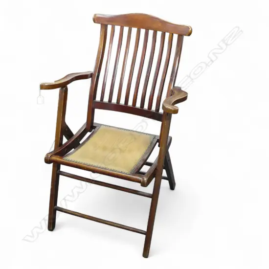 EARLY 20thC FOLDING ARMCHAIR