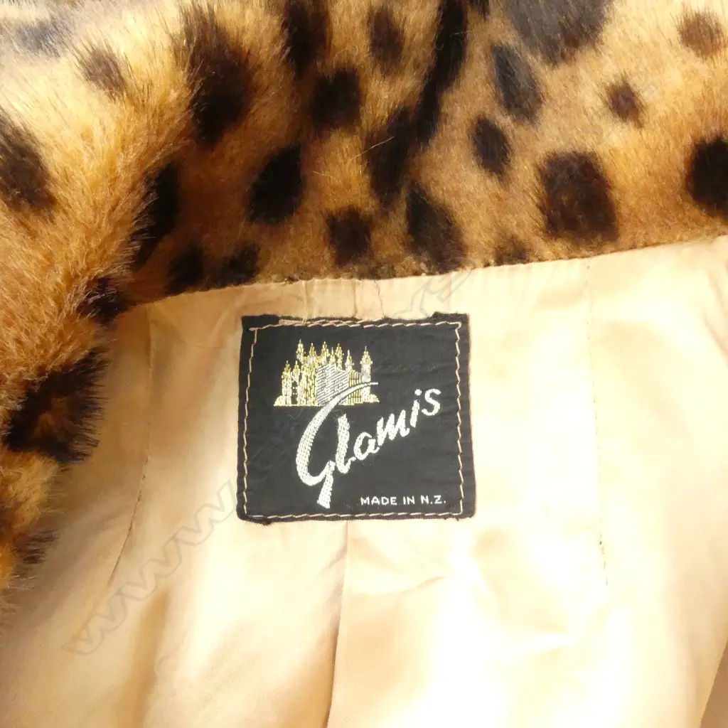 VINTAGE FAUX LEOPARD FUR COAT BY GLAMIS NZ Image 1++