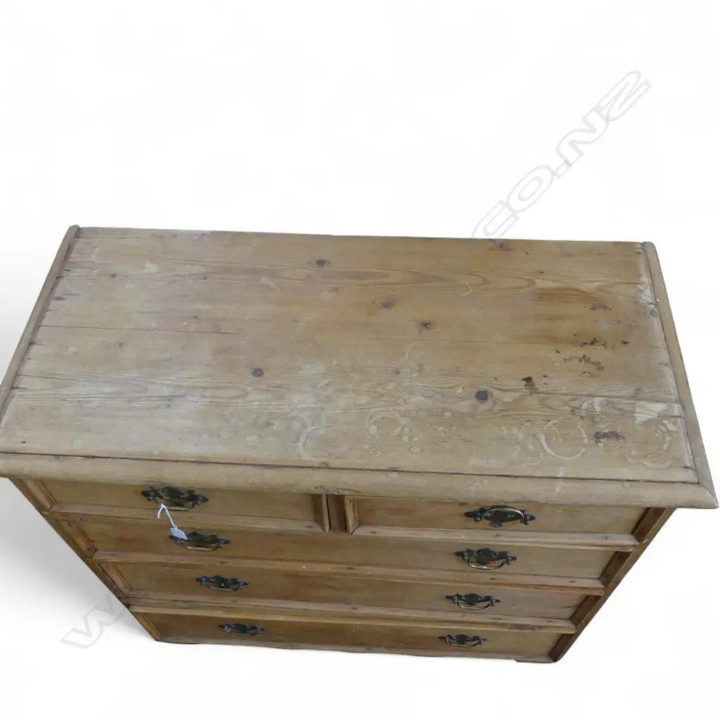 ANTIQUE PINE CHEST OF DRAWERS 1015x480x935mm Image 1++