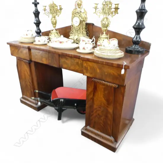 REGENCY FLAME MAHOGANY SIDEBOARD w CELLARETTE DRAWER 1880 x 640 x 1200 mm