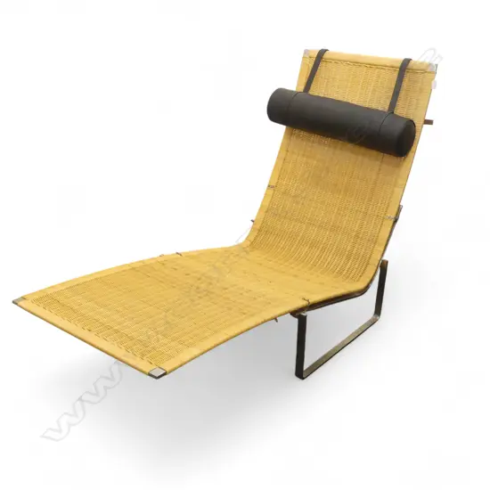 MODERN WOVEN RATTAN & STAINLESS STEEL ADJUSTABLE LOUNGER minor faults