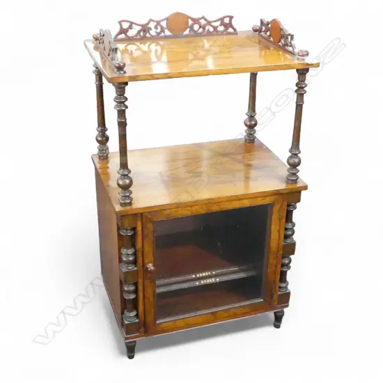 VICTORIAN MAHOGANY MUSIC CABINET 620x430x1070mm chip to right front corner