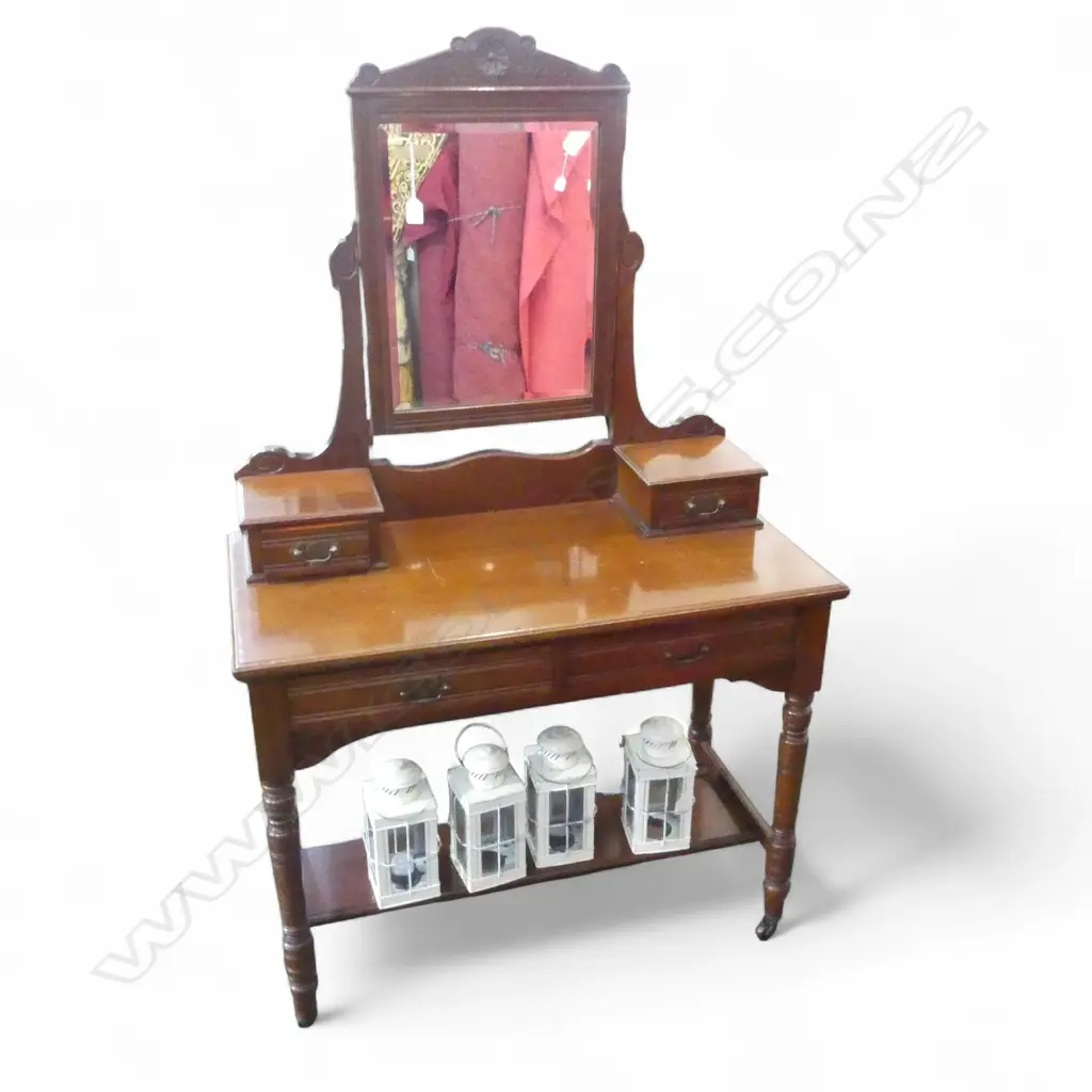EDWARDIAN MAHOGANY DRESSING TABLE 920x455x1510mm Image 1++