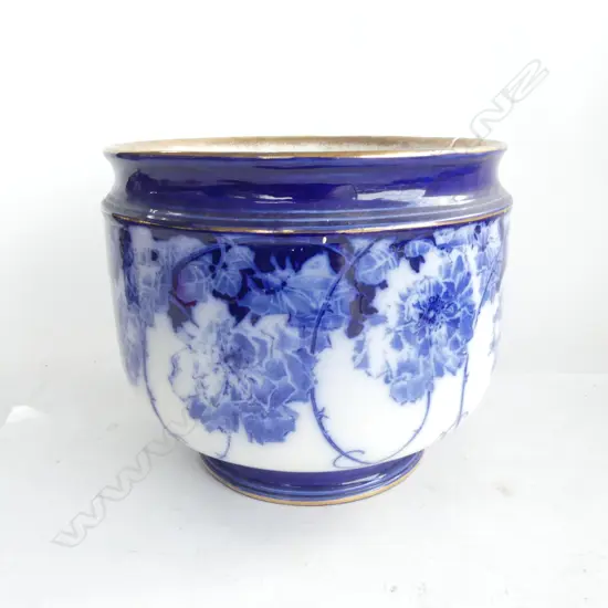 VERY LARGE ROYAL DOULTON B/W JARDINIERE, (sml star crack but still rings), Dia.260 x 220mm, H.??mm