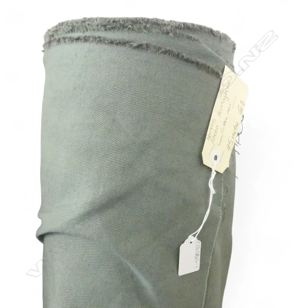FABRIC BOLT; HARRIS GREEN, LINEN/COTTON, 45M Image 1++