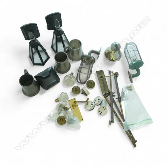 ASST. HARDWARE, BELL, LIGHT FITTINGS, BINOCULARS ETC