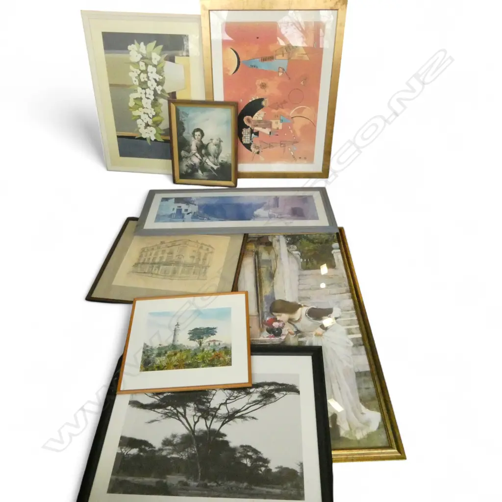 A GROUP LOT OF FRAMED WORKS INCL 2 X KANDINSKY PRINTS  Image 1++