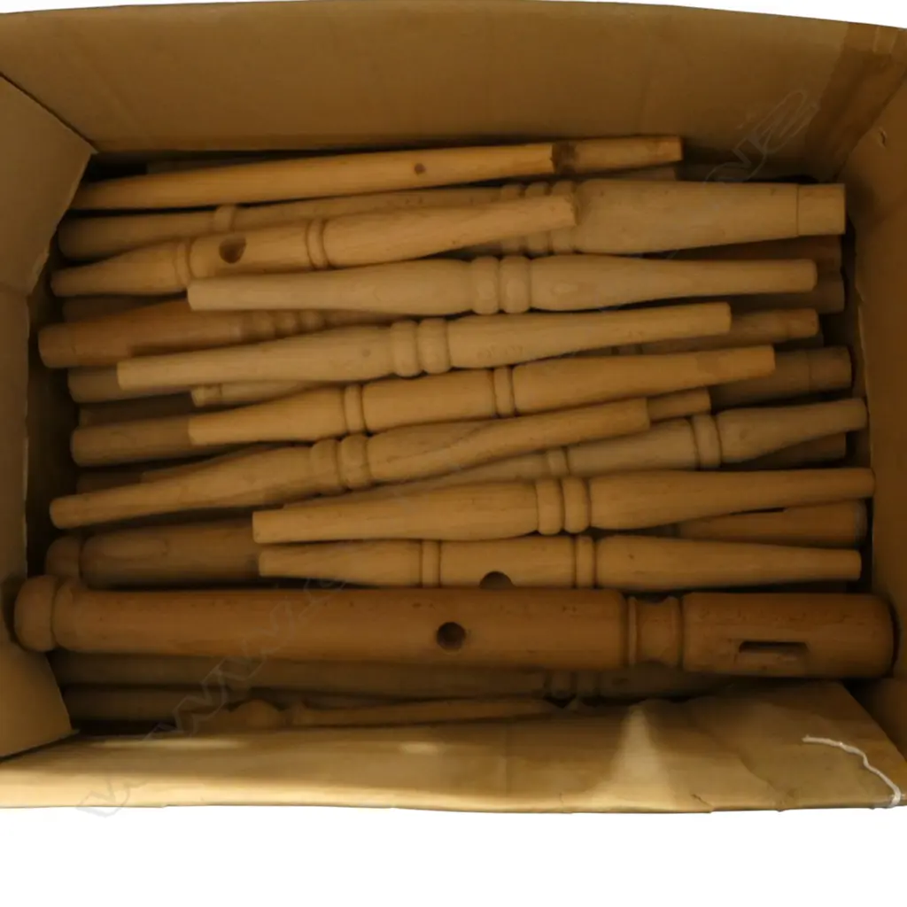 BOX OF TURNED WOODEN CHAIR SPINDLES Image 1++