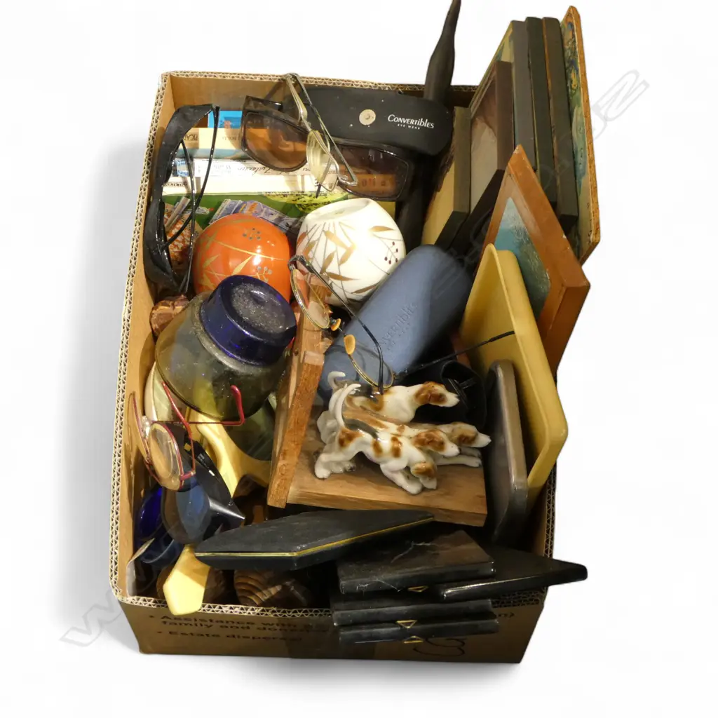 ASST. ITEMS; BOOKS, ART, CHINA, PRESCRIPTION GLASSES Image 1++
