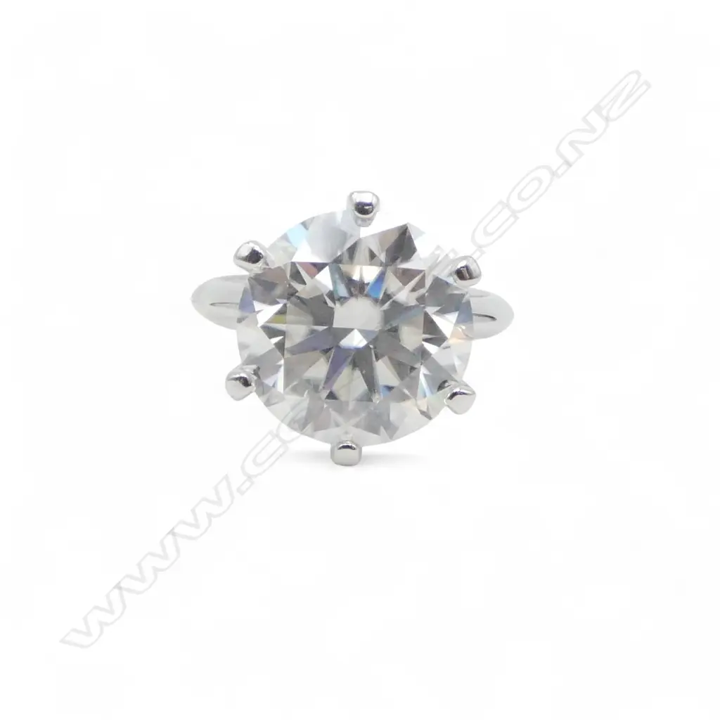 925 RING w. 10CT MOISSANITE SIZE P + CERTIFICATE Image 1++