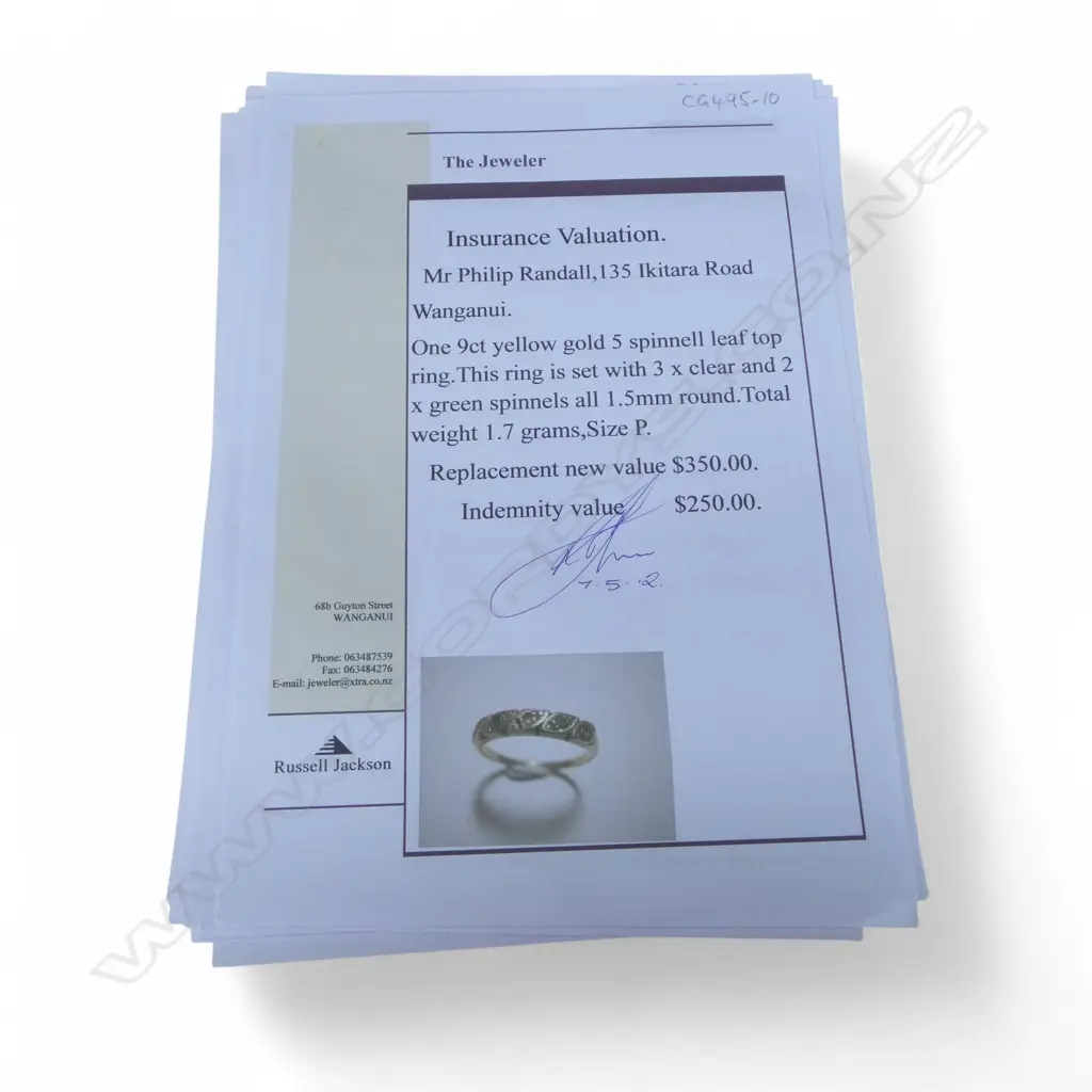 9CT GOLD AND FIVE STONE COLOUR RING 1.7gms RING SIZE P Image 1++