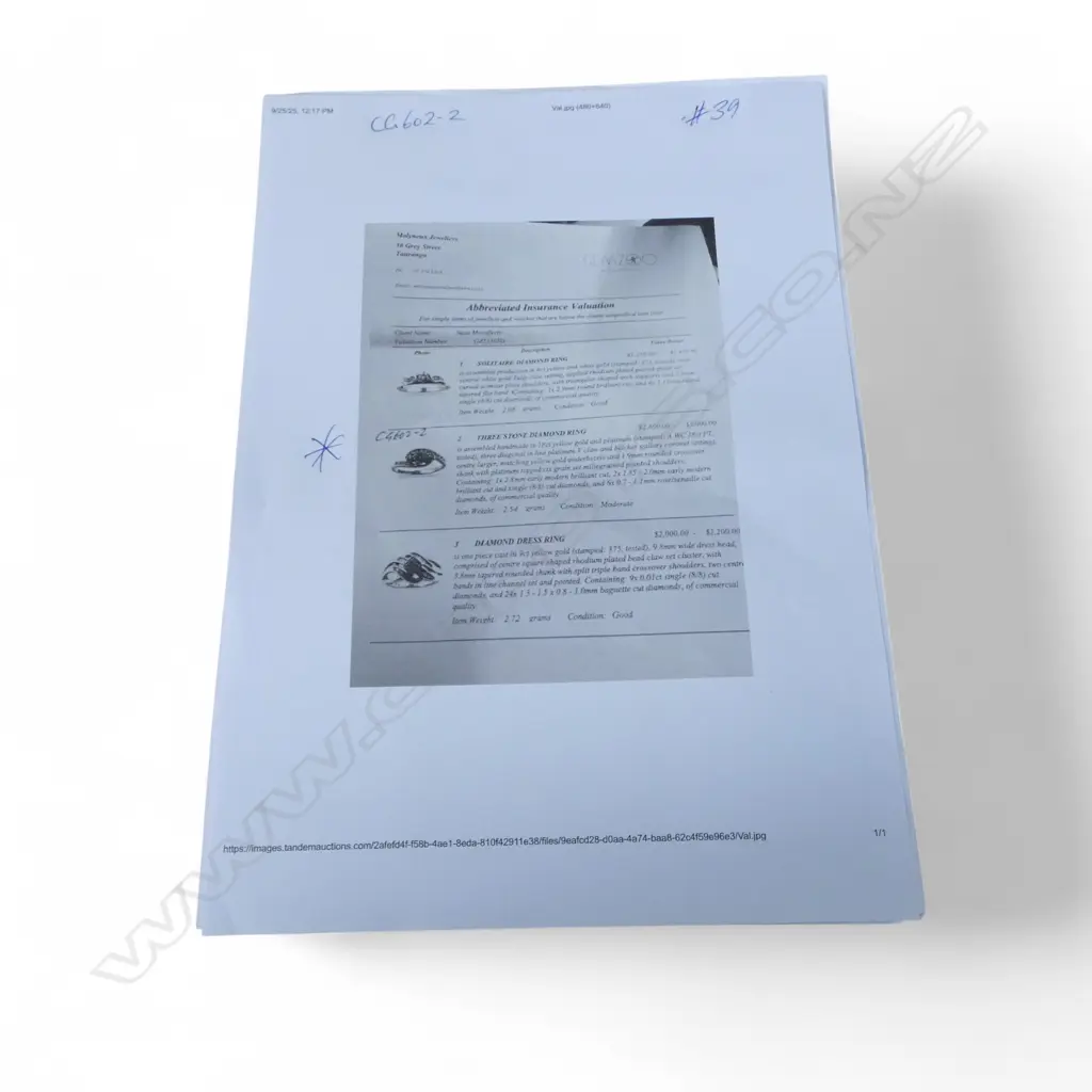 18ct GOLD & DIAMOND VINTAGE RING with valuation SIZE M Image 1++