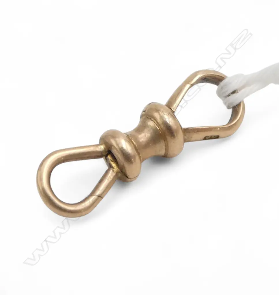 9ct GOLD uncommon DOUBLE SWIVEL CLIP 1.6gms Image 1++