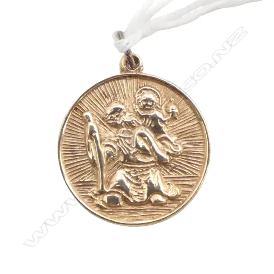 9ct ROSE GOLD ST. CHRISTOPHER PENDANT 2.6gms