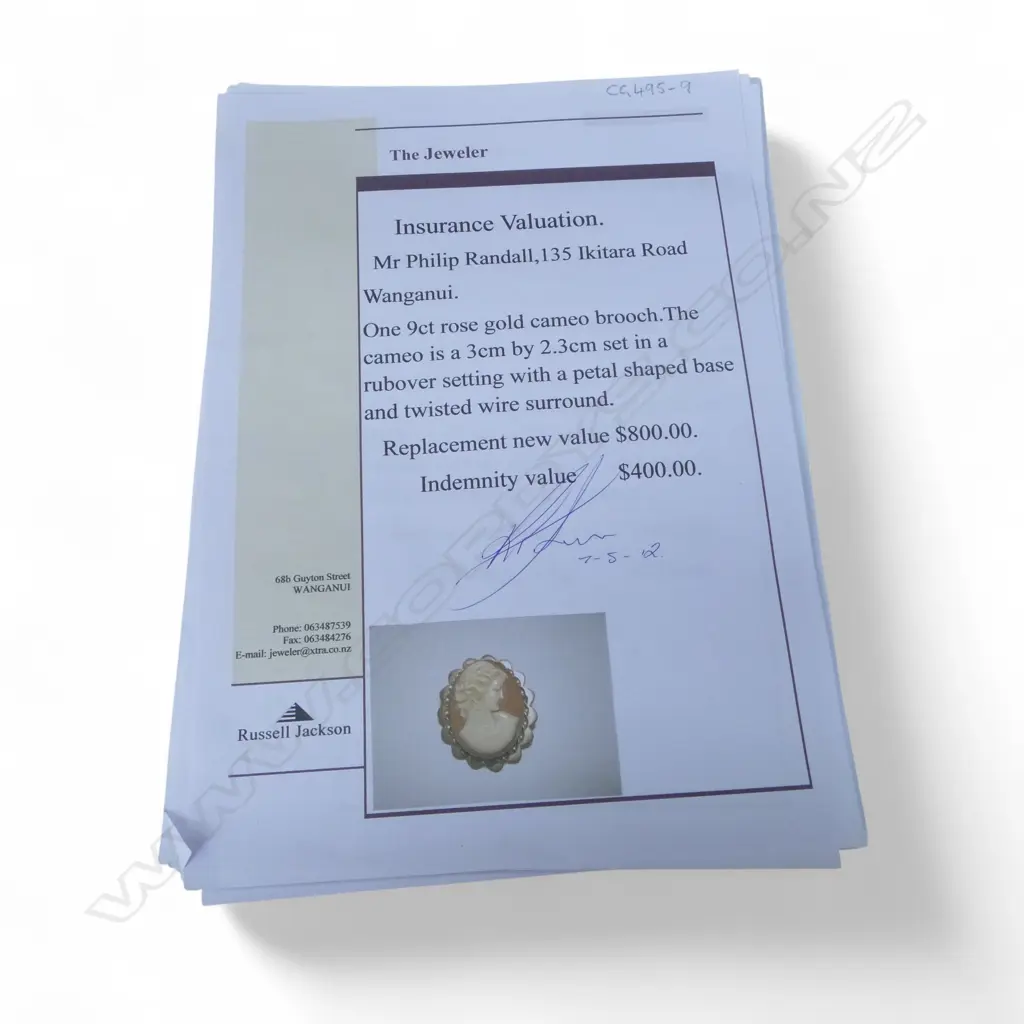 9CT GOLD AND CAMEO BROOCH 9gms Image 1++