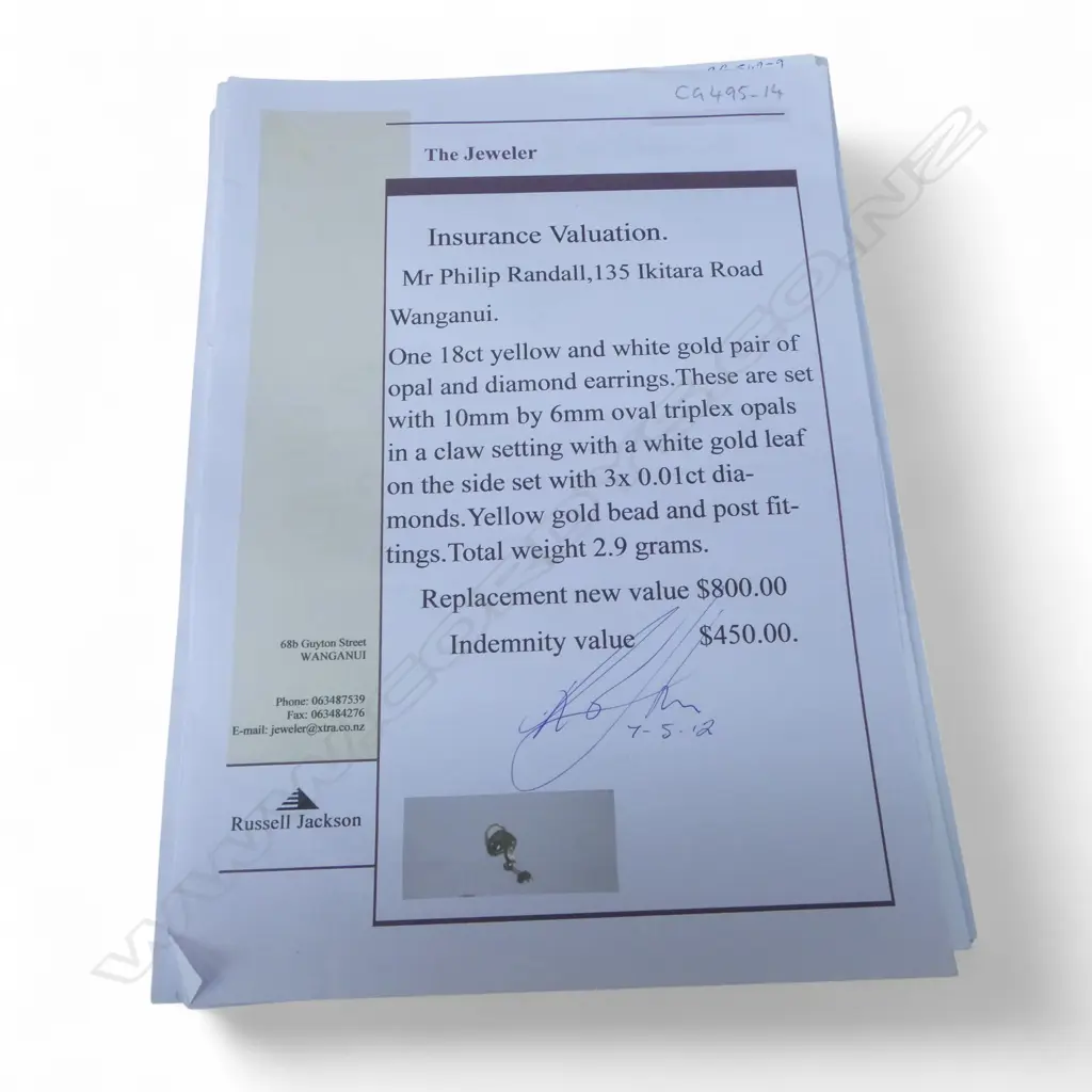 PAIR OF 18CT GOLD OPAL TRIPLEX AND DIAMOND EARRINGS (VALUATION) Image 1++