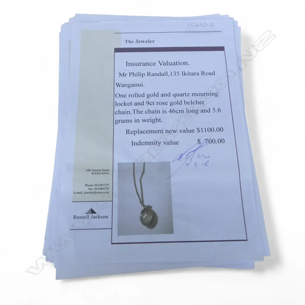 VICTORIAN ROLLED GOLD AND QUARTZ MOURNING LOCKET WITH 9CT ROSE GOLD BELCHER CHAIN 5.6gms  Image 1++