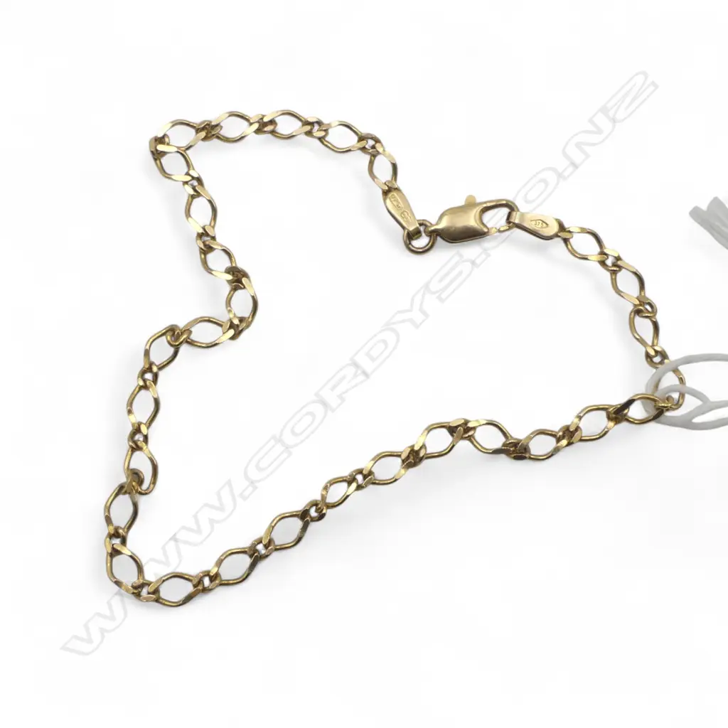 9ct GOLD CHAIN BRACELET 2.90gms L.215mm Image 1++