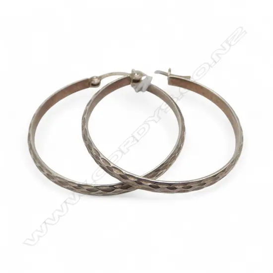 PR SILVER HOOP EARRINGS, Dia.33mm