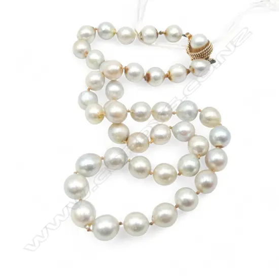 PEARL NECKLACE w. 14CT CLASP L.440mm