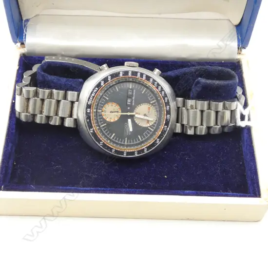 SEIKO CHRONOGRAPH AUTOMATIC WRIST WATCH, BOXED & RUNNING
