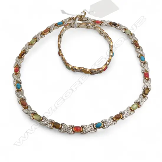 GEMSTONE SET NECKLACE AND BRACELET