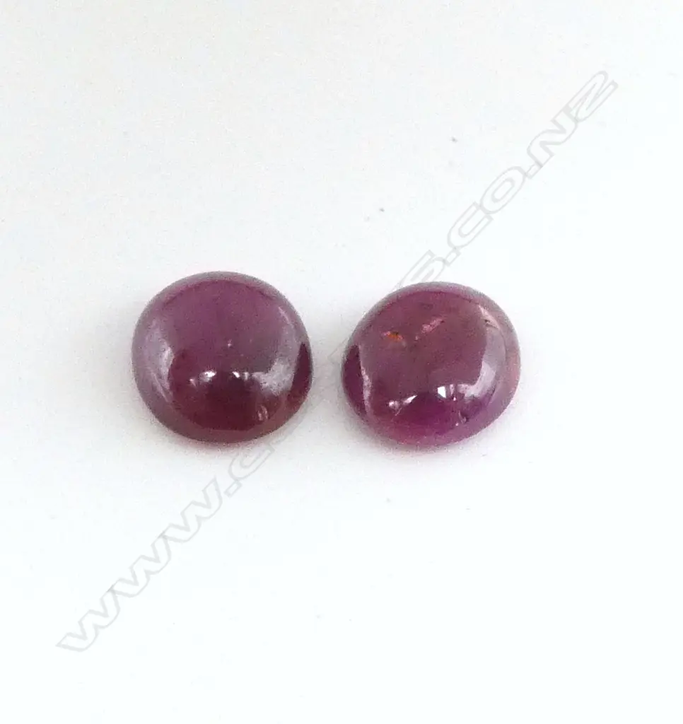 2 RUBY CABOCHONS, MYSORE INDIA, 8.35ct Image 1++