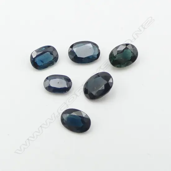 6 OVAL CUT SAPPHIRES, 5ct