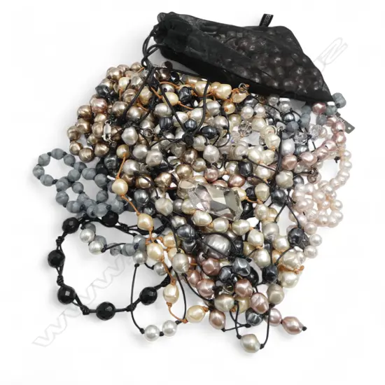 LRG  COLLECTION CRYSTAL & PEARL BEAD NECKLACES by BRONWEN NEWPORT
