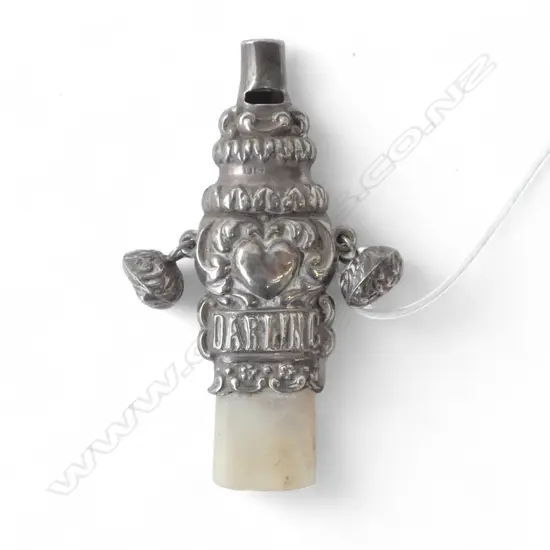 VICTORIAN 'DARLING' BABIES WHISTLE RATTLE MOP broken