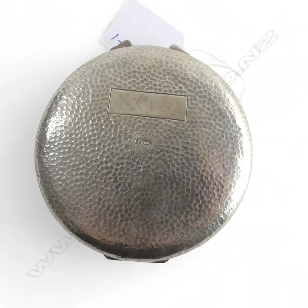 CONTINENTAL 800 SILVER POWDER COMPACT,  ART NOUVEAU DESIGN, INTERNAL MIRROR, stamped 800 & mark to rear, 122.35gm Image 1++