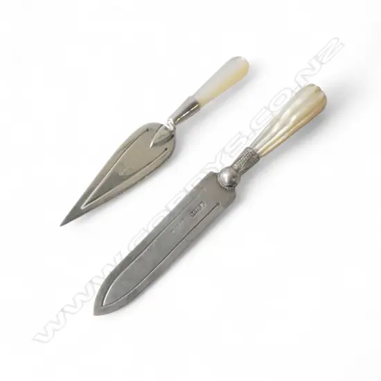 2 SILVER & mother of pearl PAGE MARKERS 