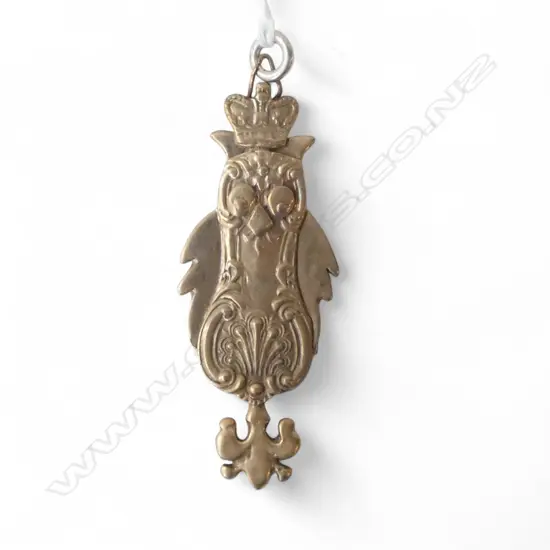 SILVER GILT DESIGNER OWL PENDANT made from spoon bail a.f