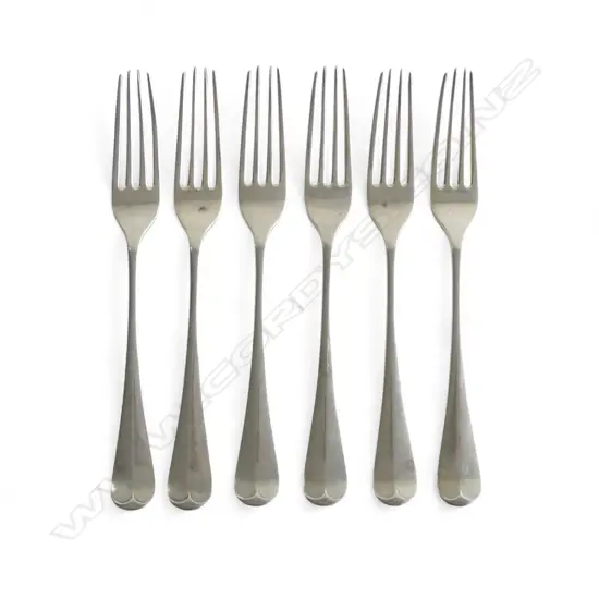 SIX SILVER DINNER FORKS LONDON 1921 396gms