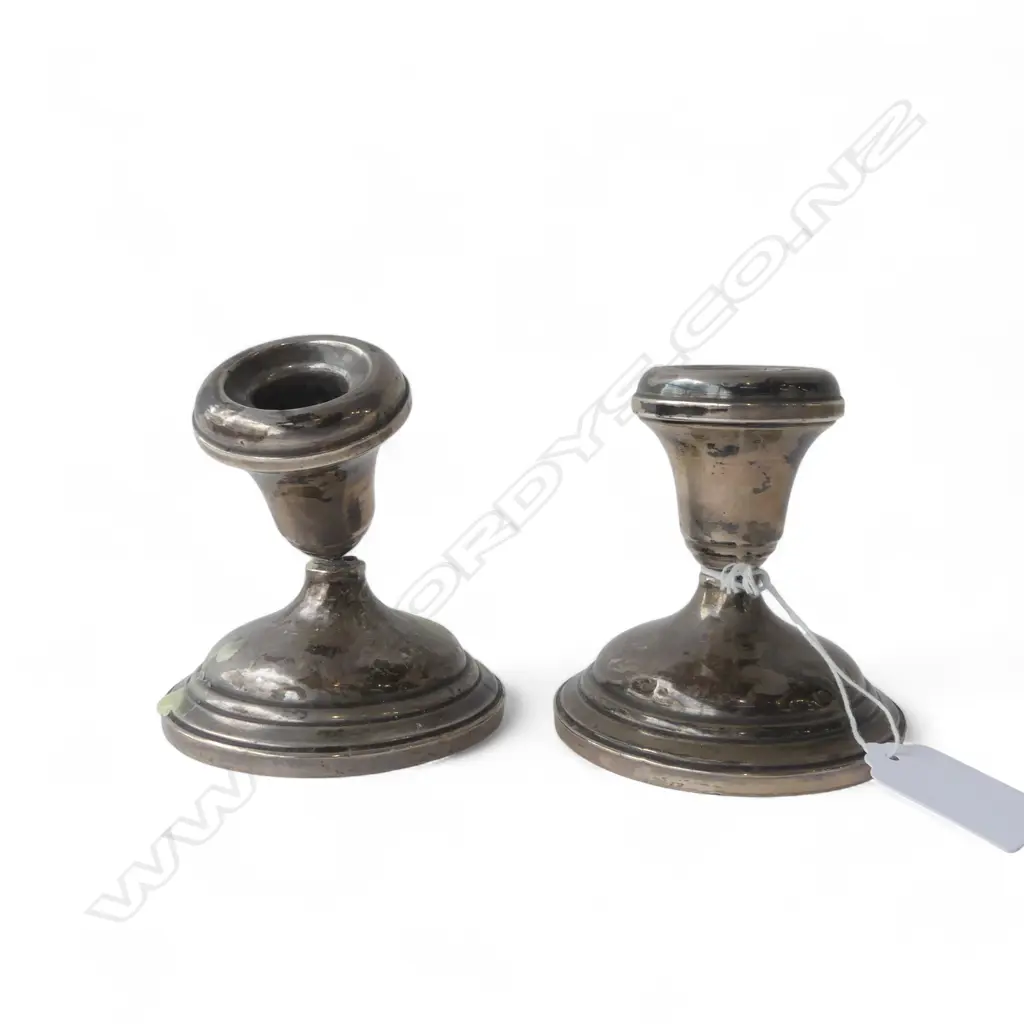 PR STG SILVER CANDLESTICKS, H.90mm, WEIGHTED, AF Image 1++