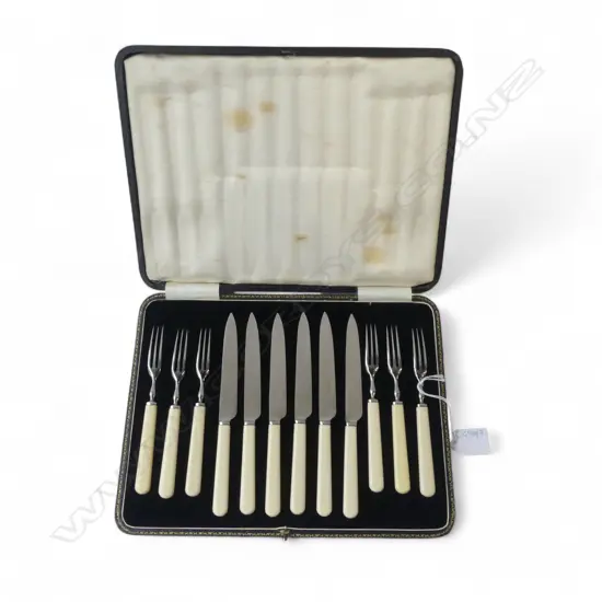 12 PCE FRUIT CUTLERY SET, CASED