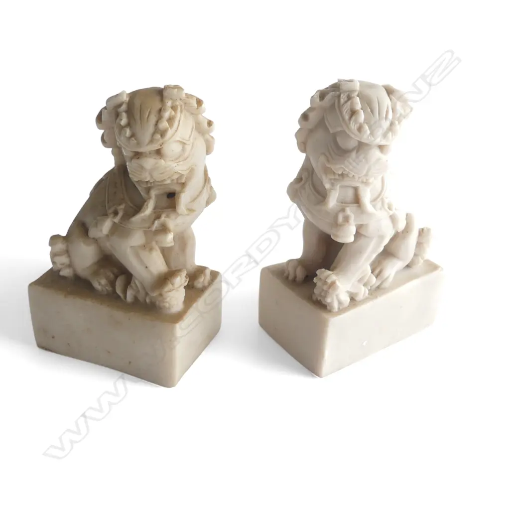 PAIR OF RESIN CHINESE FOO DOGS H.115mm Image 1++