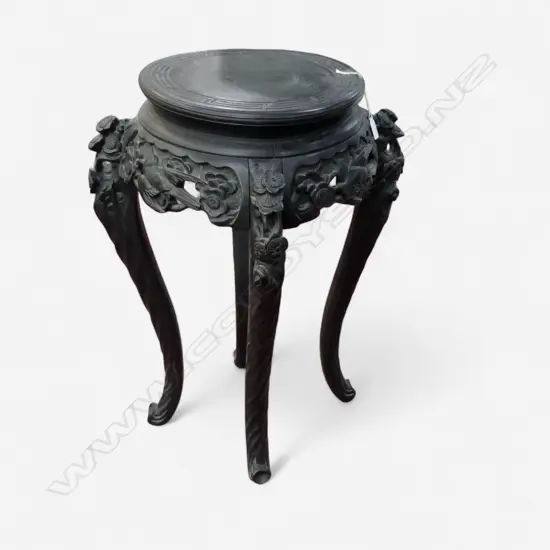 ORIENTAL EBONISED SIDE TABLE H.760mm