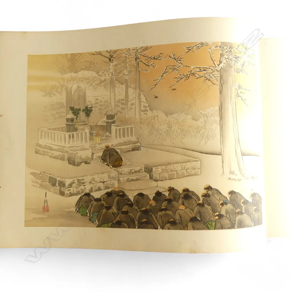 THE STORY OF THE FOURTY-SEVEN RONIN THE EASTERN MAN OF HONOUR. 18 PRINTS. COLOPHON MISSING. ex Libris I Heriot Image 1++