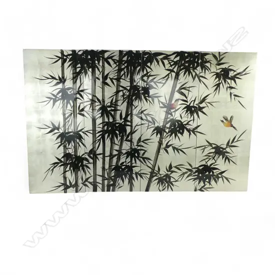 4 ORIENTAL LACQUER PANELS 450x195mm