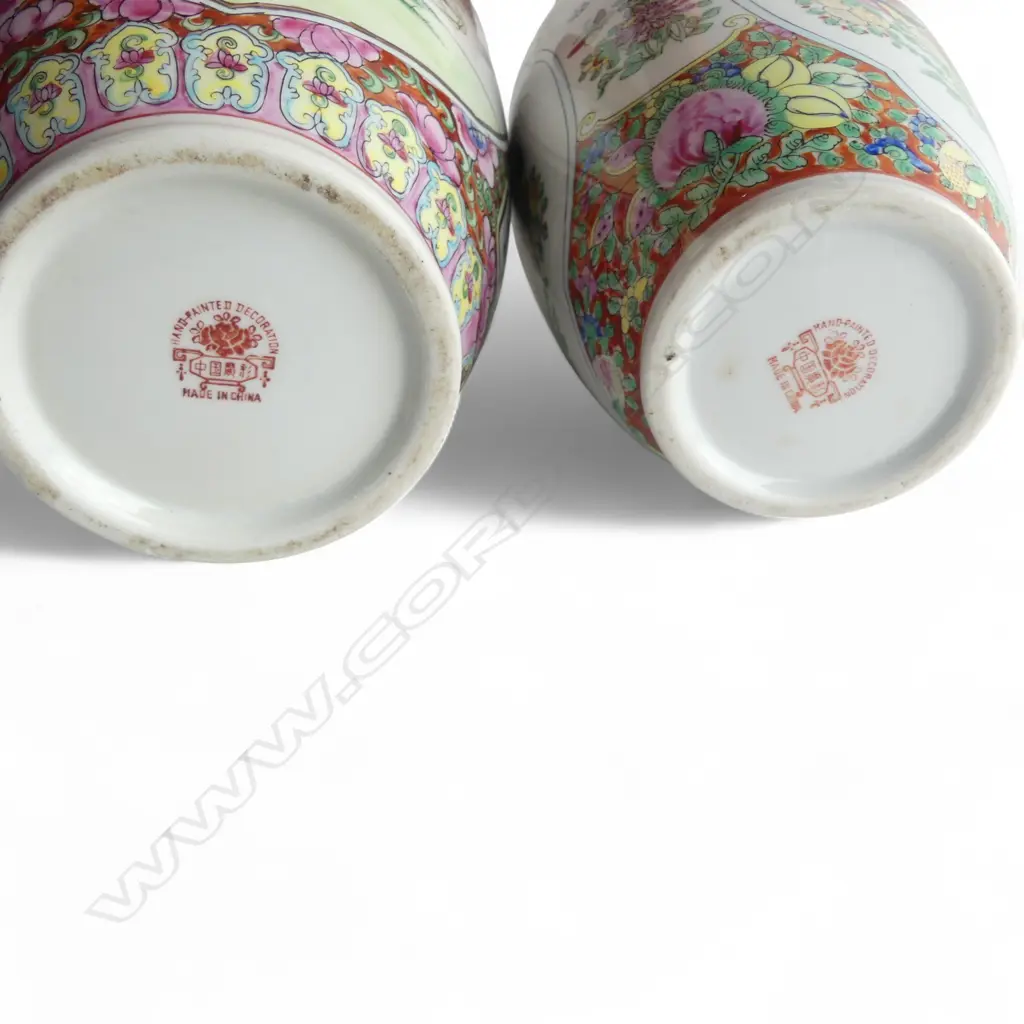 TWO FAMILLE ROSE CHINESE VASES, H.320 & 260mm Image 1++